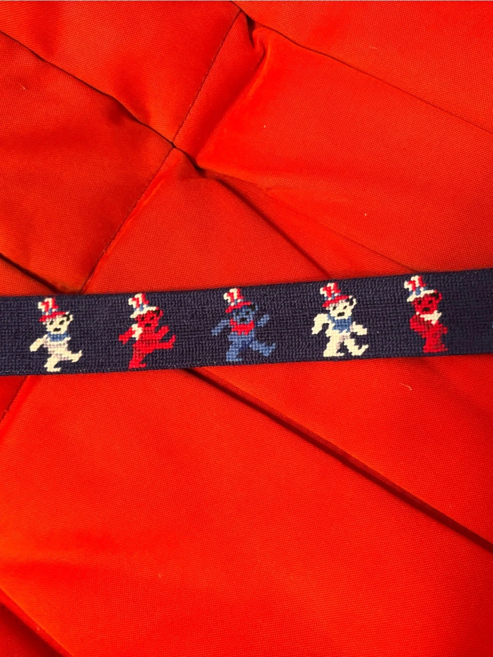 Smathers and Branson Grateful Dead America 4th of July needlepoint belt size 40